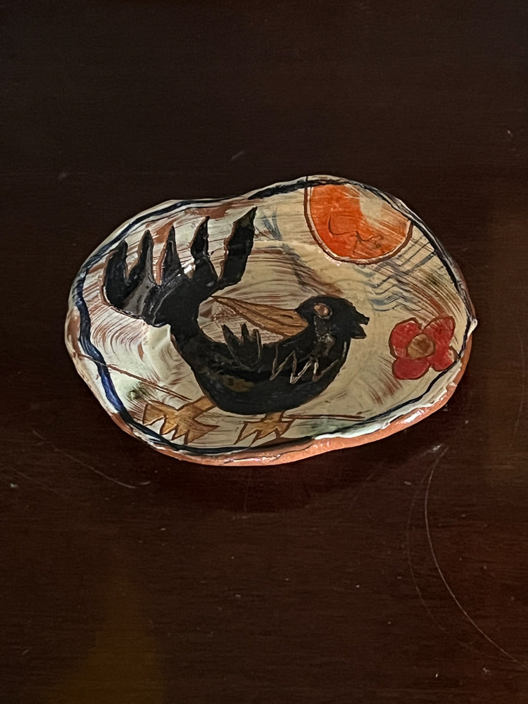 Crow in Sun Two Small  Plate