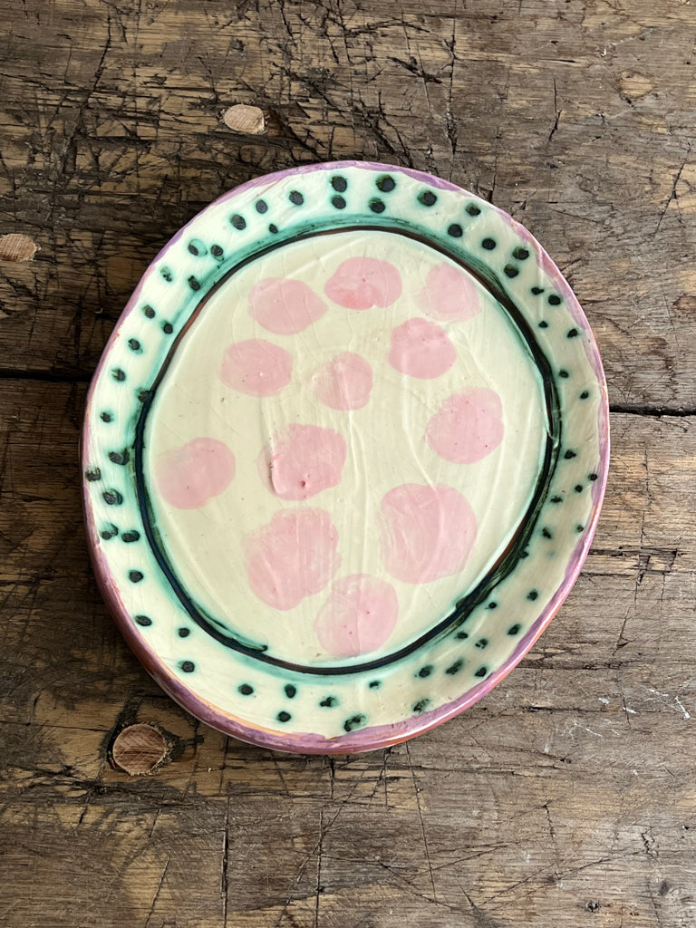 Oval Pink Daisy Platter 2