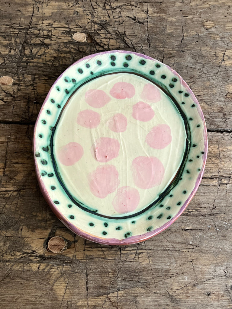 Oval Pink Daisy Platter 2