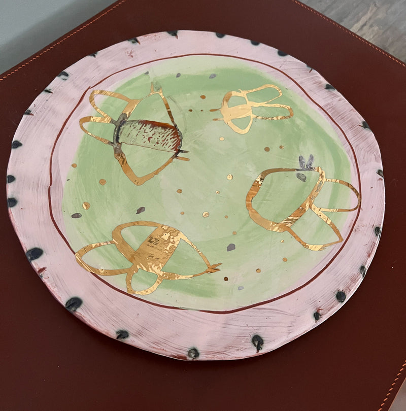 Pink Bumble Bee Plate