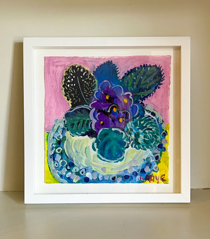 Framed African Violet Painting 3