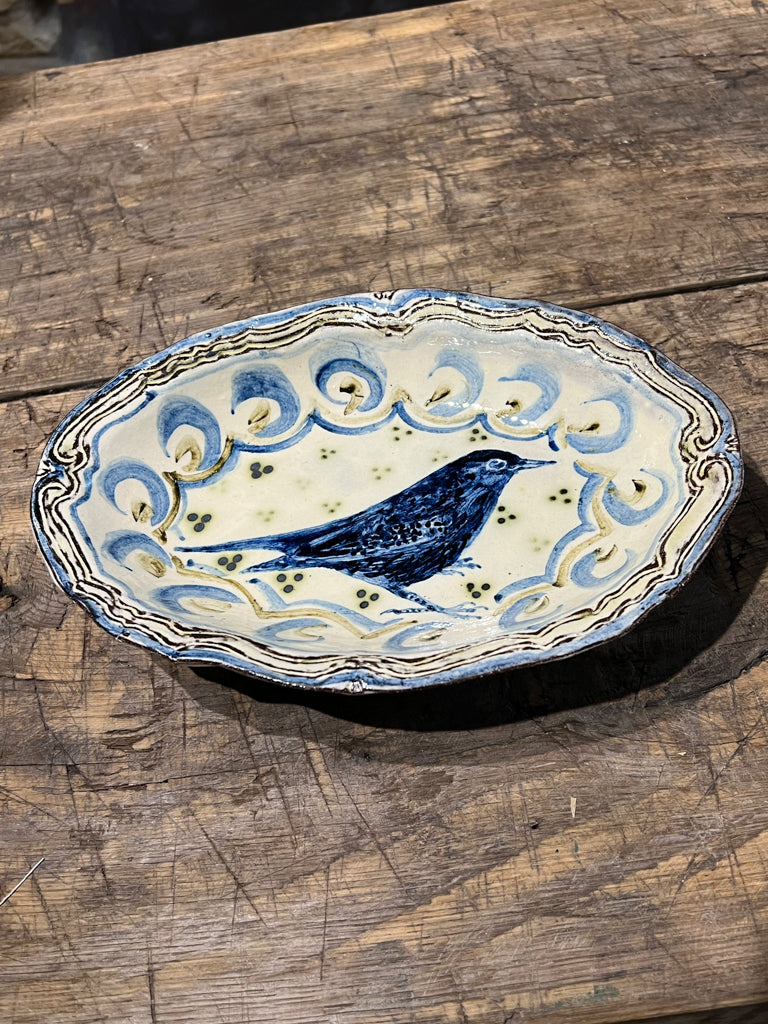Oval Blackbird Dish