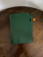 Leather Journal Cover Emerald/Orange