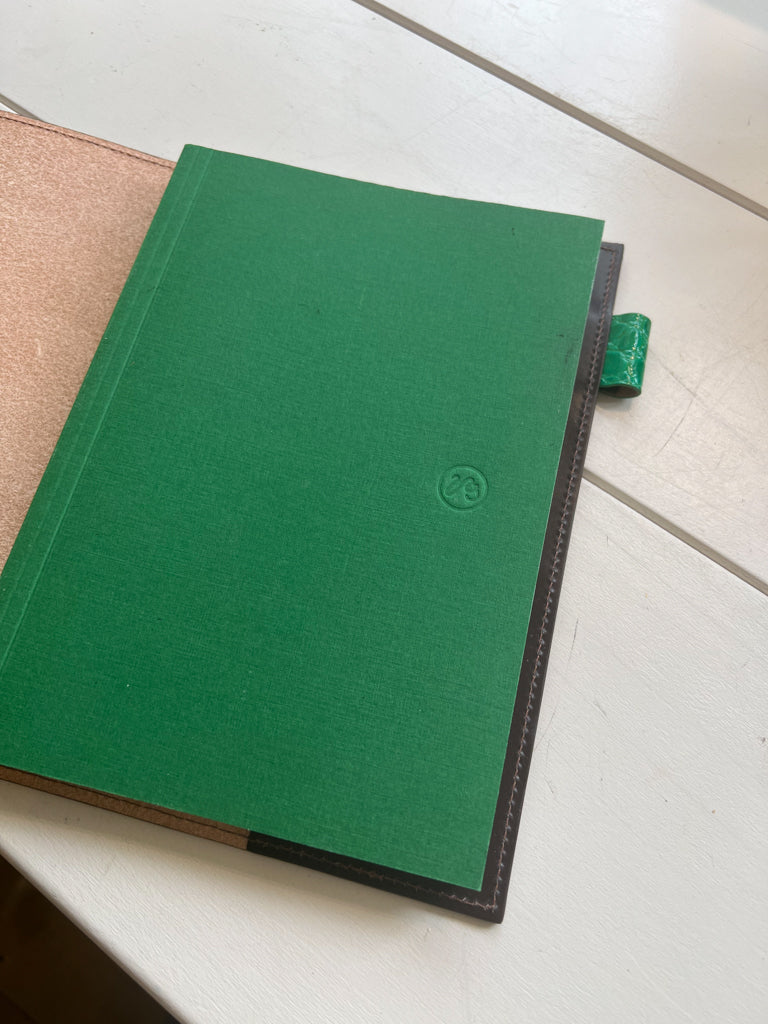 Leather Journal Cover Emerald/Black